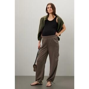 Ripe Logan Cargo Maternity Pants Size M Brown